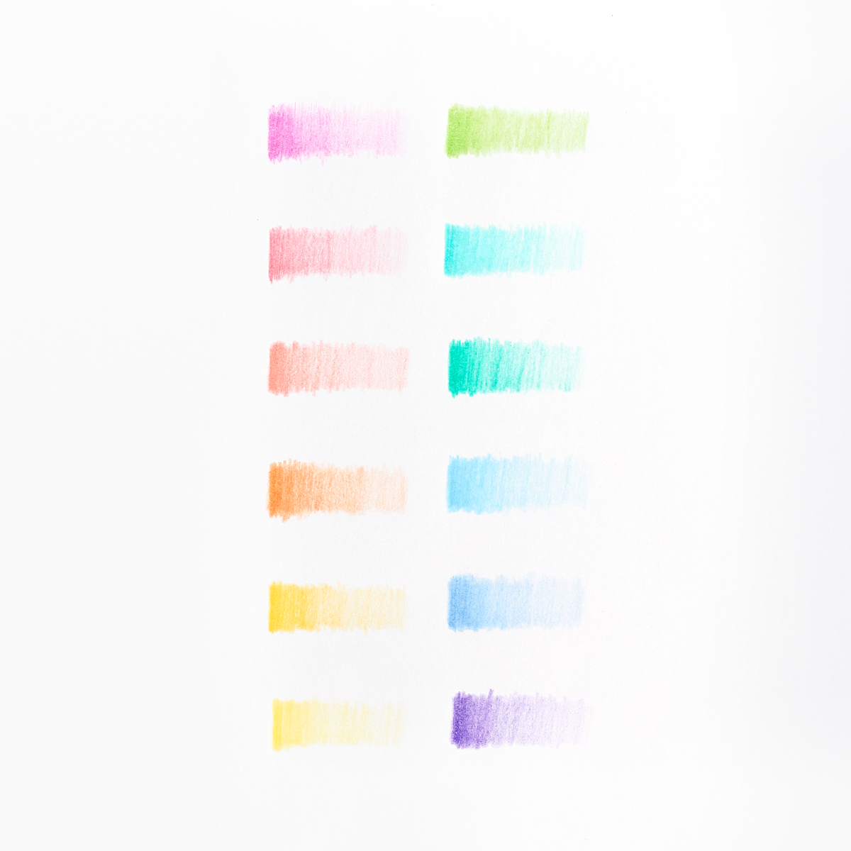 OOLY Pastel Hues colored pencils set of 12 color swatch