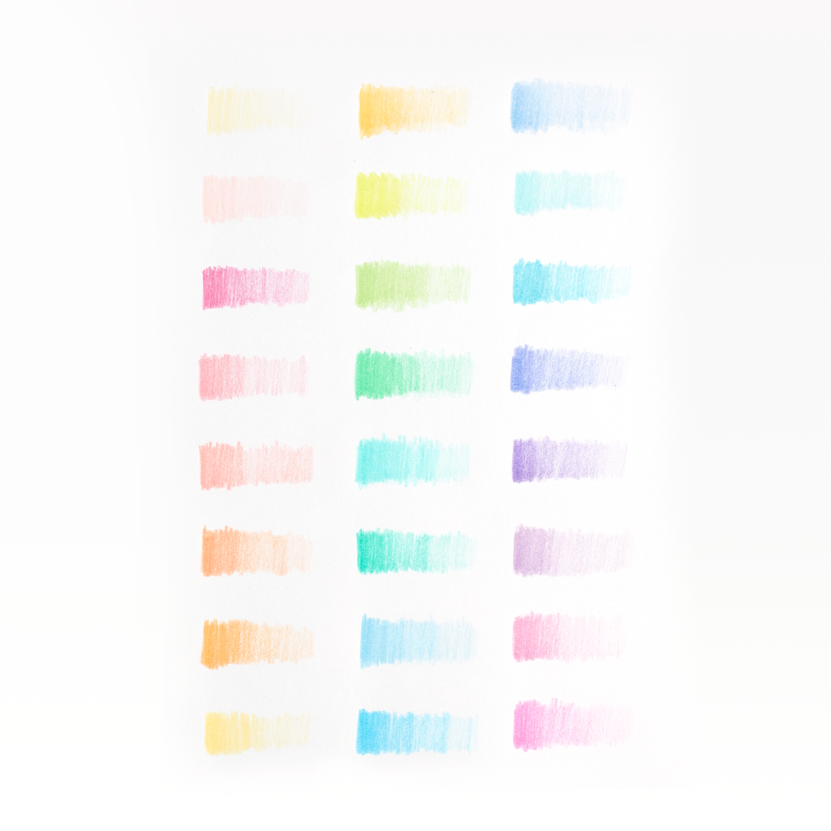 OOLY Pastel Hues colored pencils set of 24 color swatch