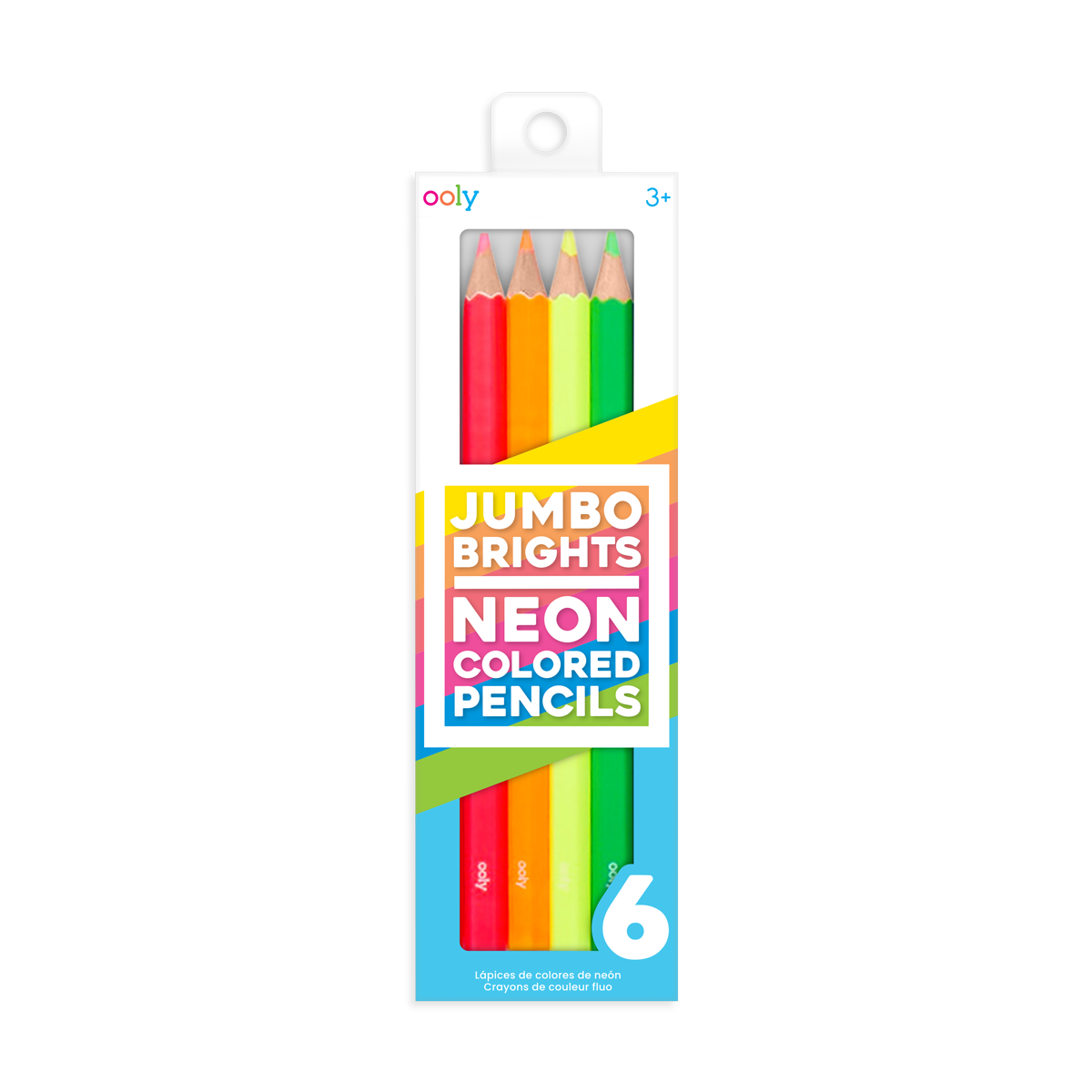 OOLY Jumbo Brights Neon Colored Pencils in packaging