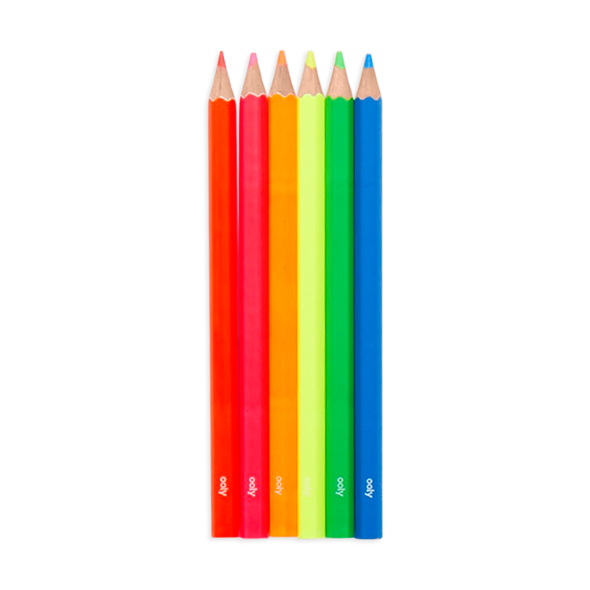 OOLY Jumbo Brights Neon Colored Pencils out of packaging