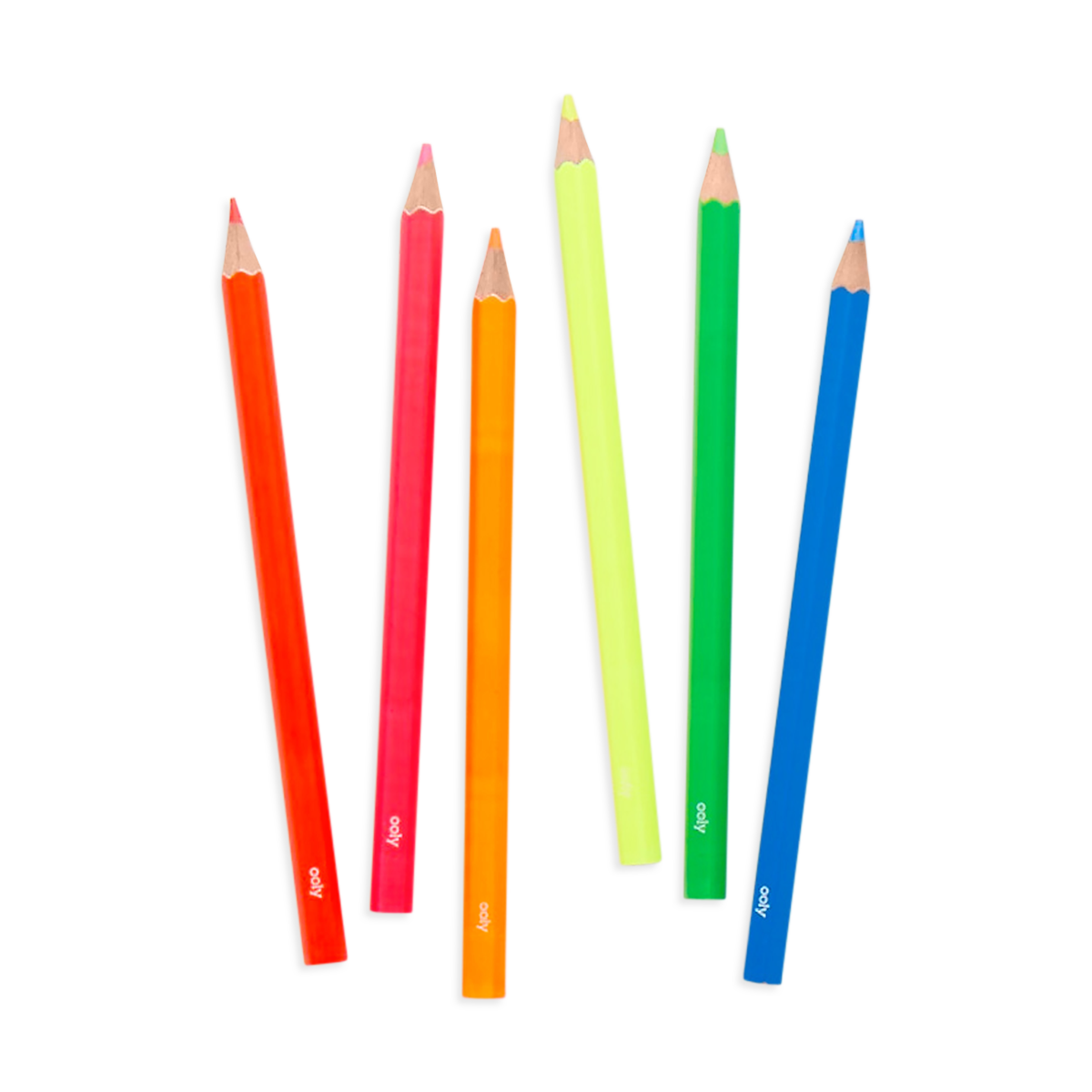OOLY Jumbo Brights Neon Colored Pencils out of packaing
