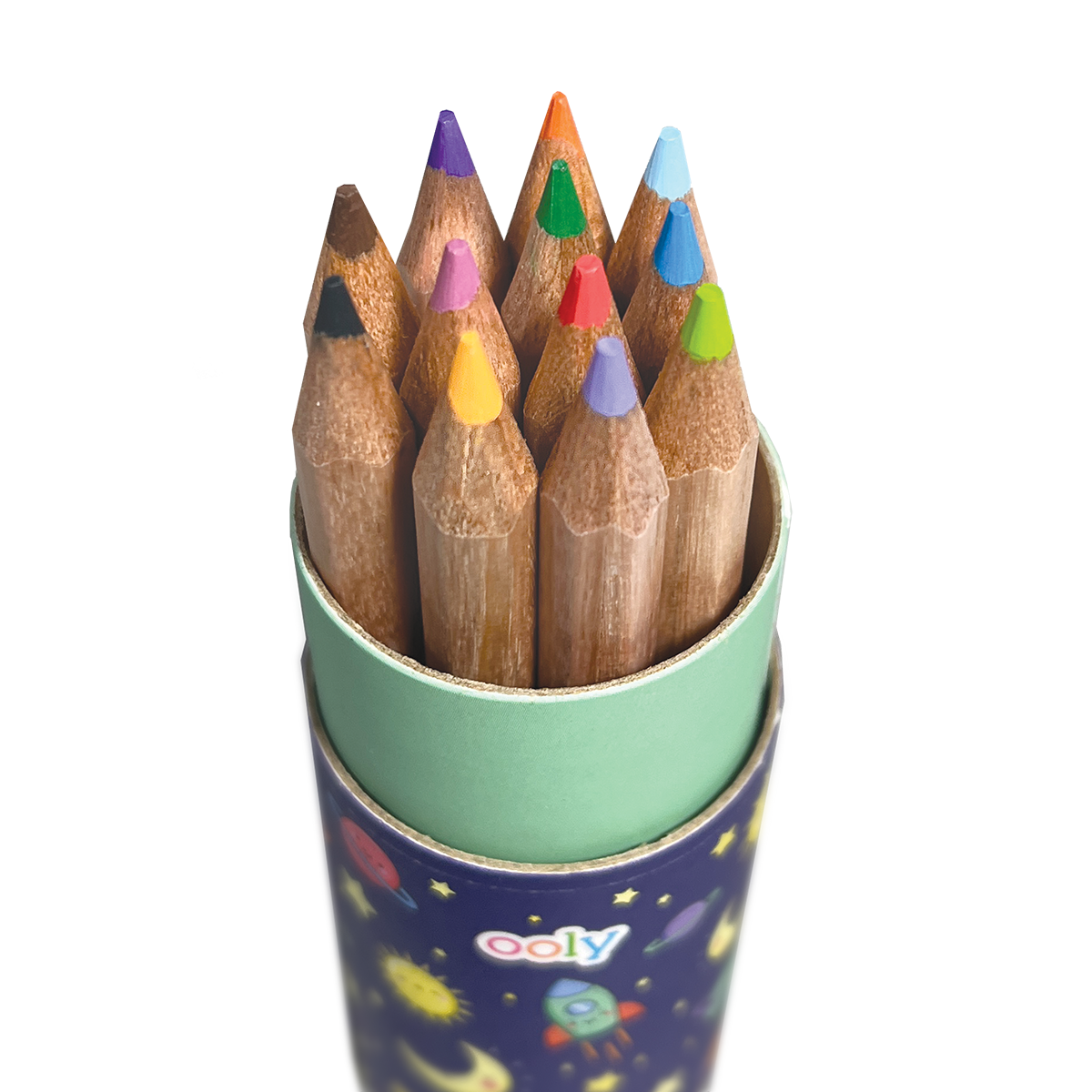 OOLY Draw 'n Doodle Mini Colored Pencils and Sharpener - Outer Space in packaging