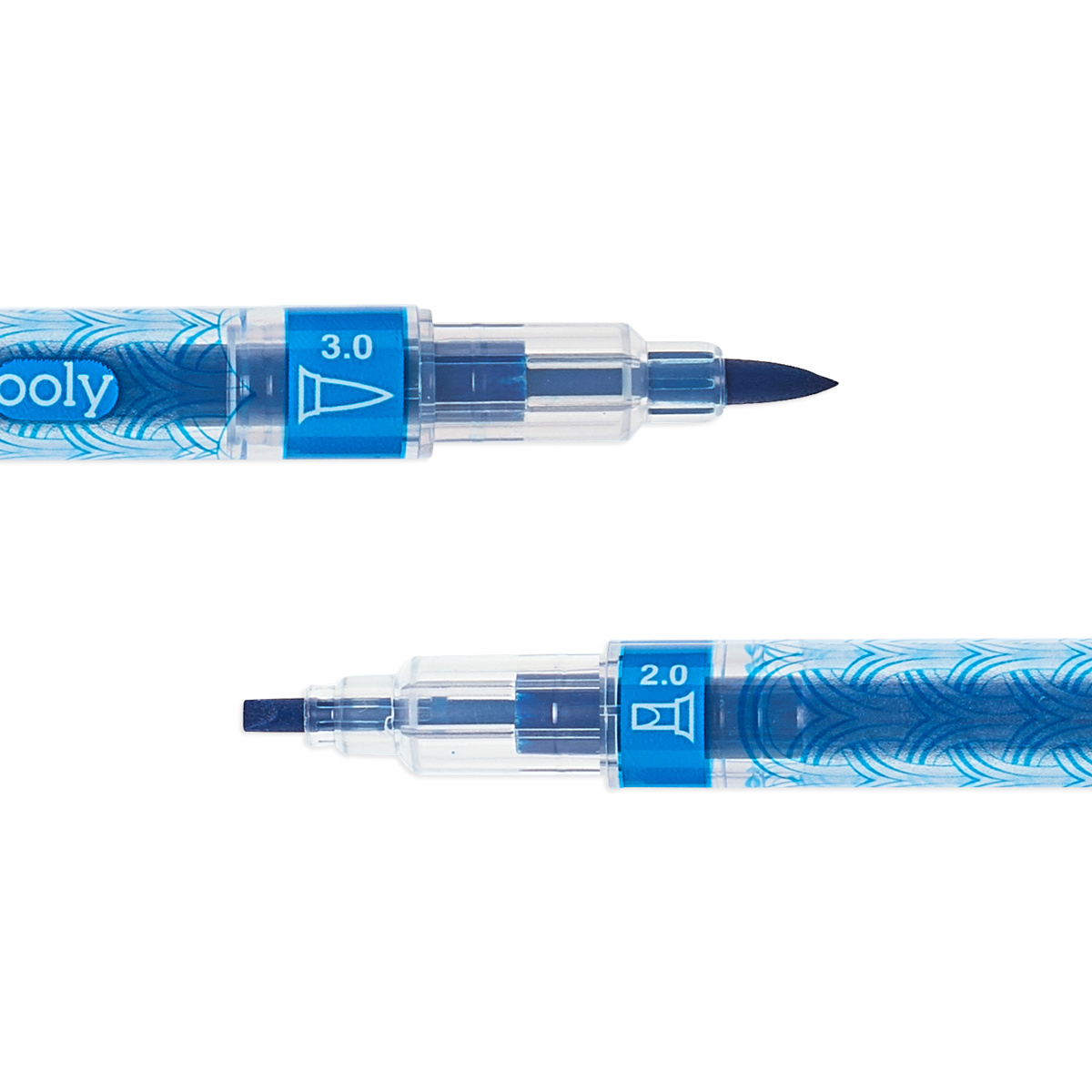 Blue Calligraphy Duo marker showing brush tip and chisel tip