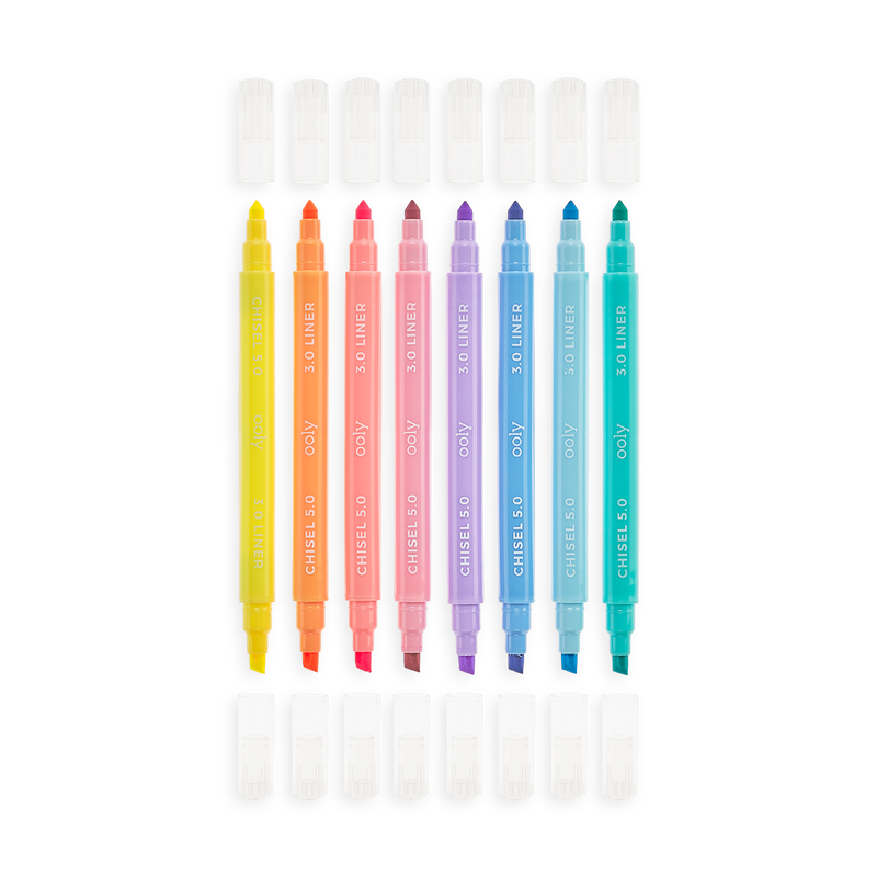 Pastel Liners DoubleEnded Markers Set of 8 OOLY