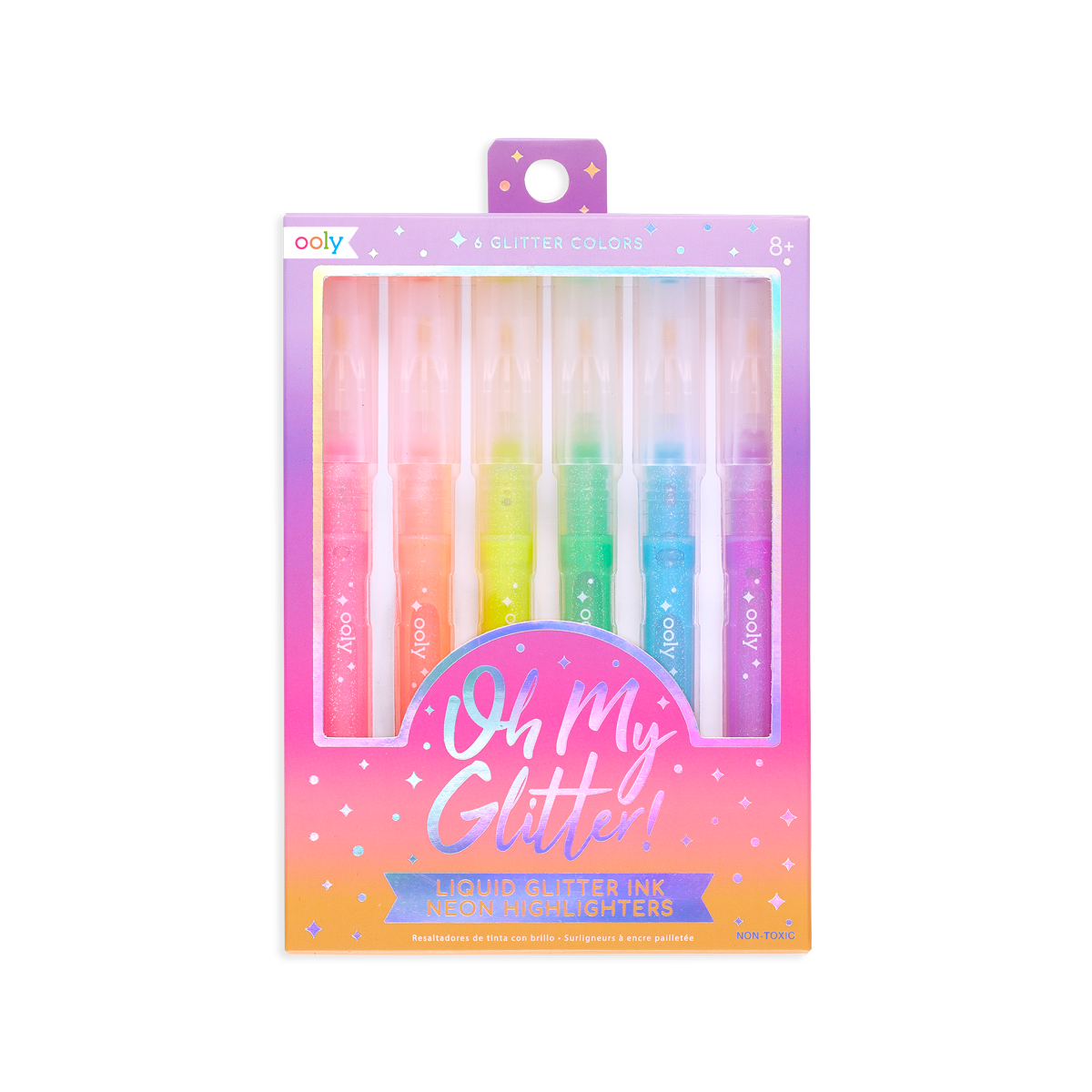 OOLY Oh My Glitter! Neon Highlighters set of 6