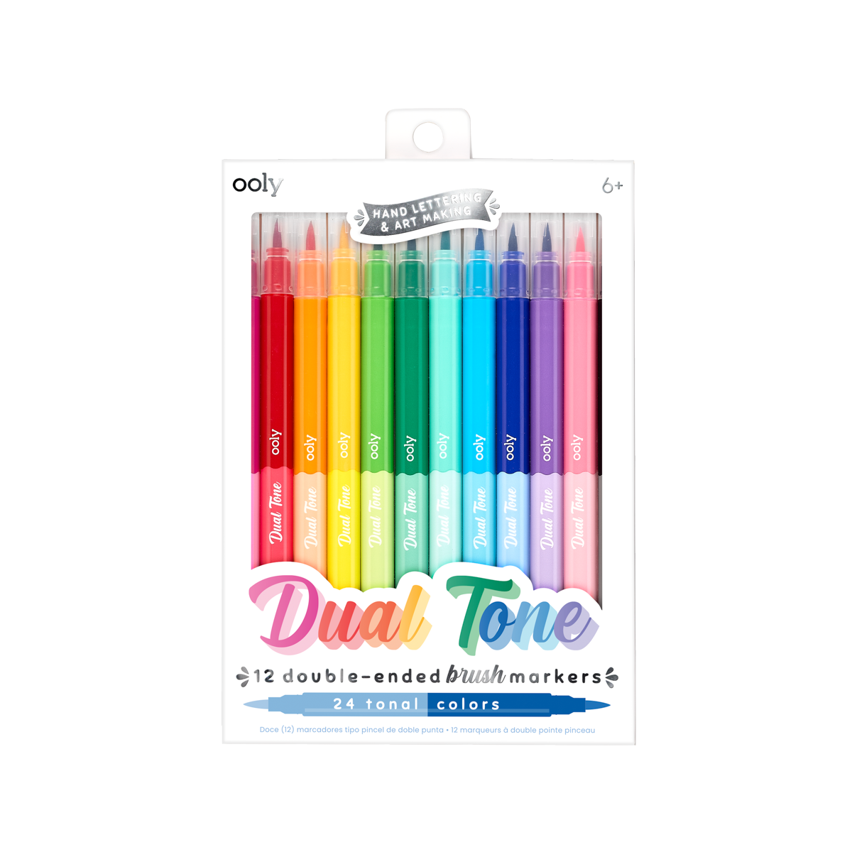 OOLY Dual Tone Double Ended Brush Marker in packaging