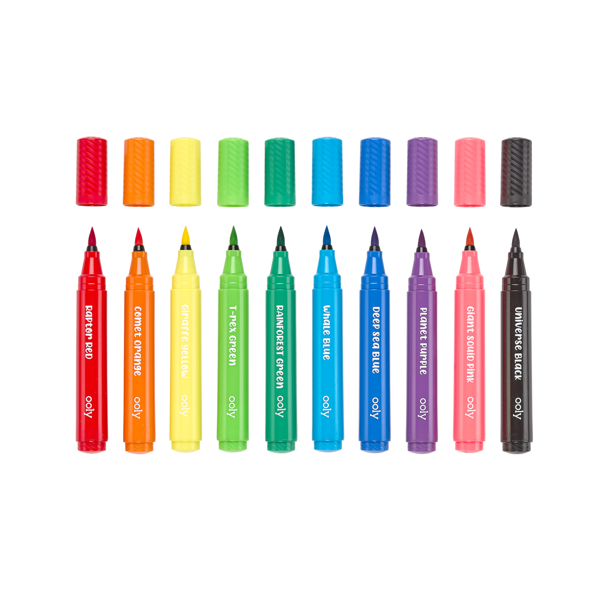 OOLY Big Bright Brush Markers showcasing the brush tip