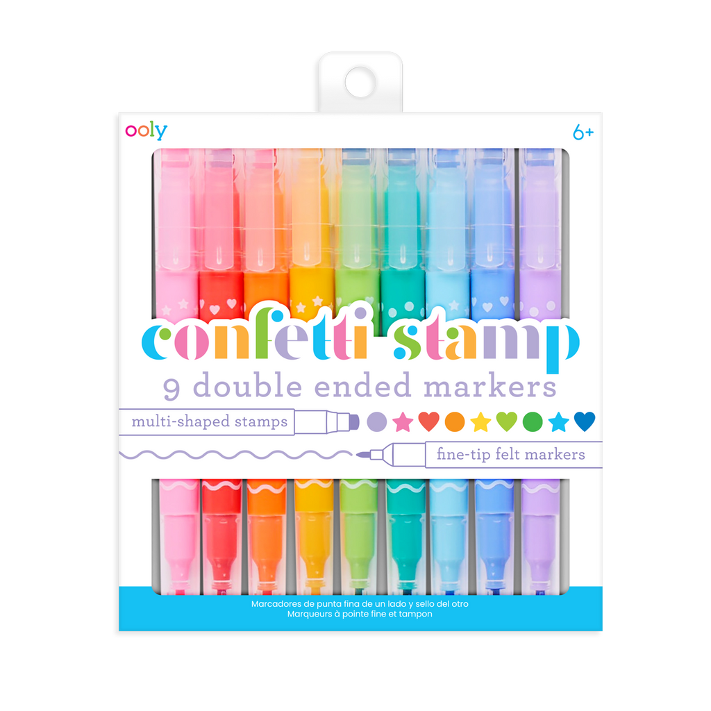 Ooly Confetti Stamp Double-Ended Markers – Modern Natural Baby