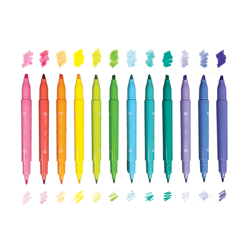 Pastel Hues Dual Tip Markers Set of 12 OOLY
