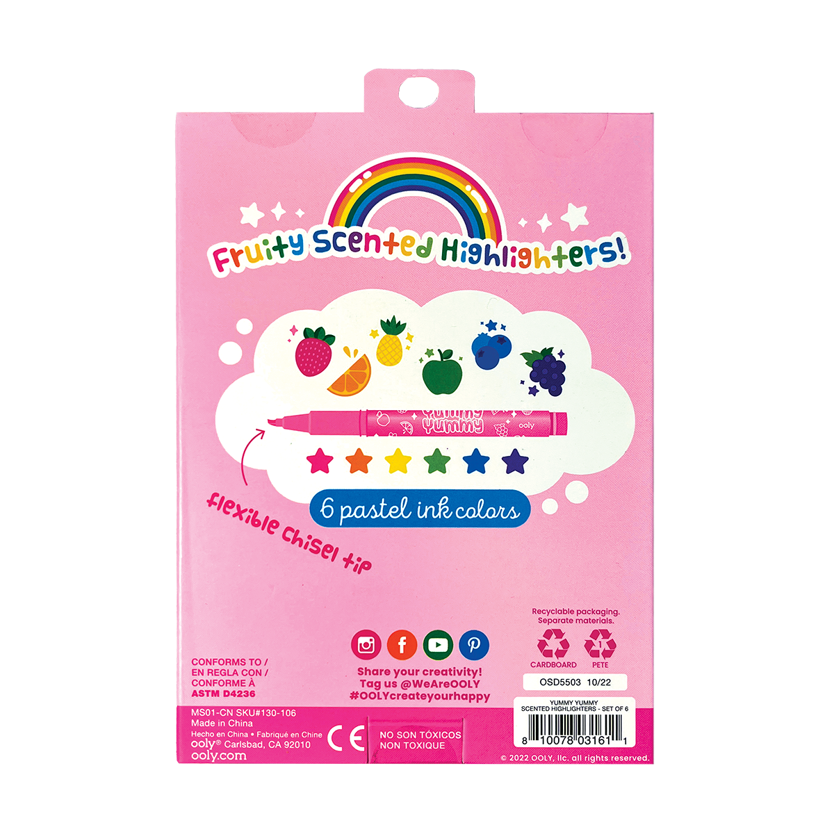 Ooly Yummy Yummy Scented Highlighters - Set of 6