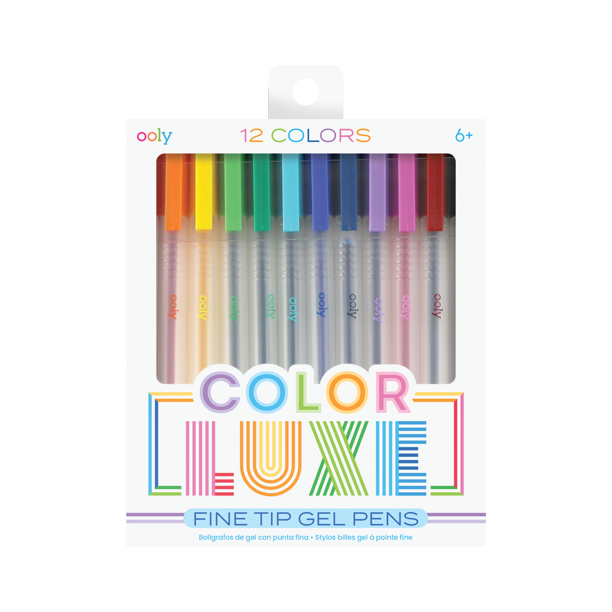 Set of 12 Color Luxe colored gel pens with fine tips in new packaging