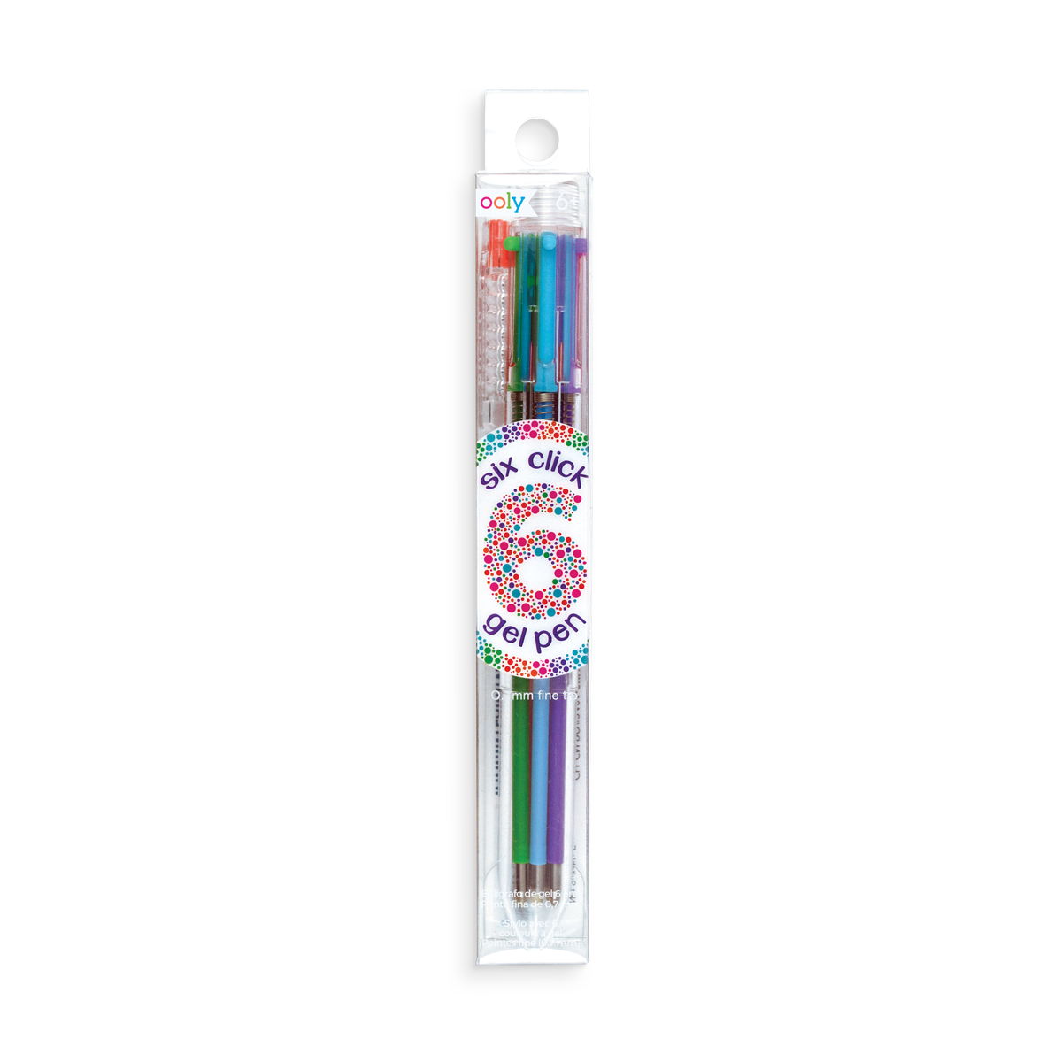 The 6 Click Gel Pen is a multi colored pen with 6 different gel ink colors.