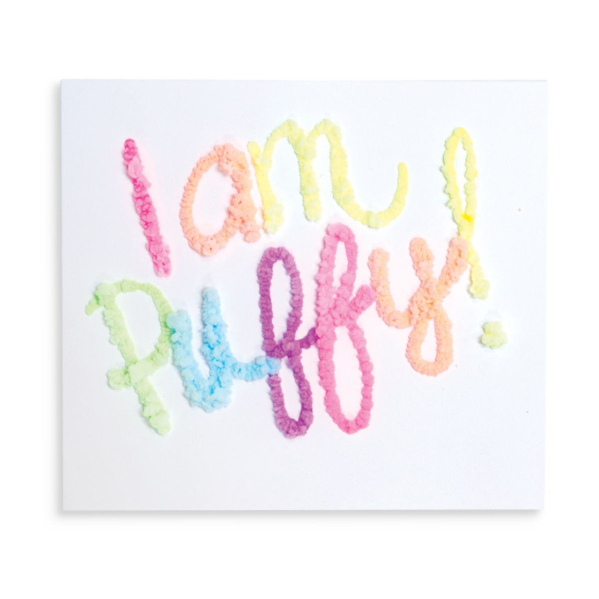 "I am puffy" written with Magic Puffy Pens