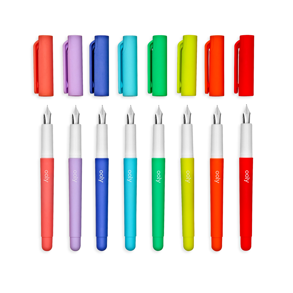 Color Write Fountain Pens Set of 8 OOLY