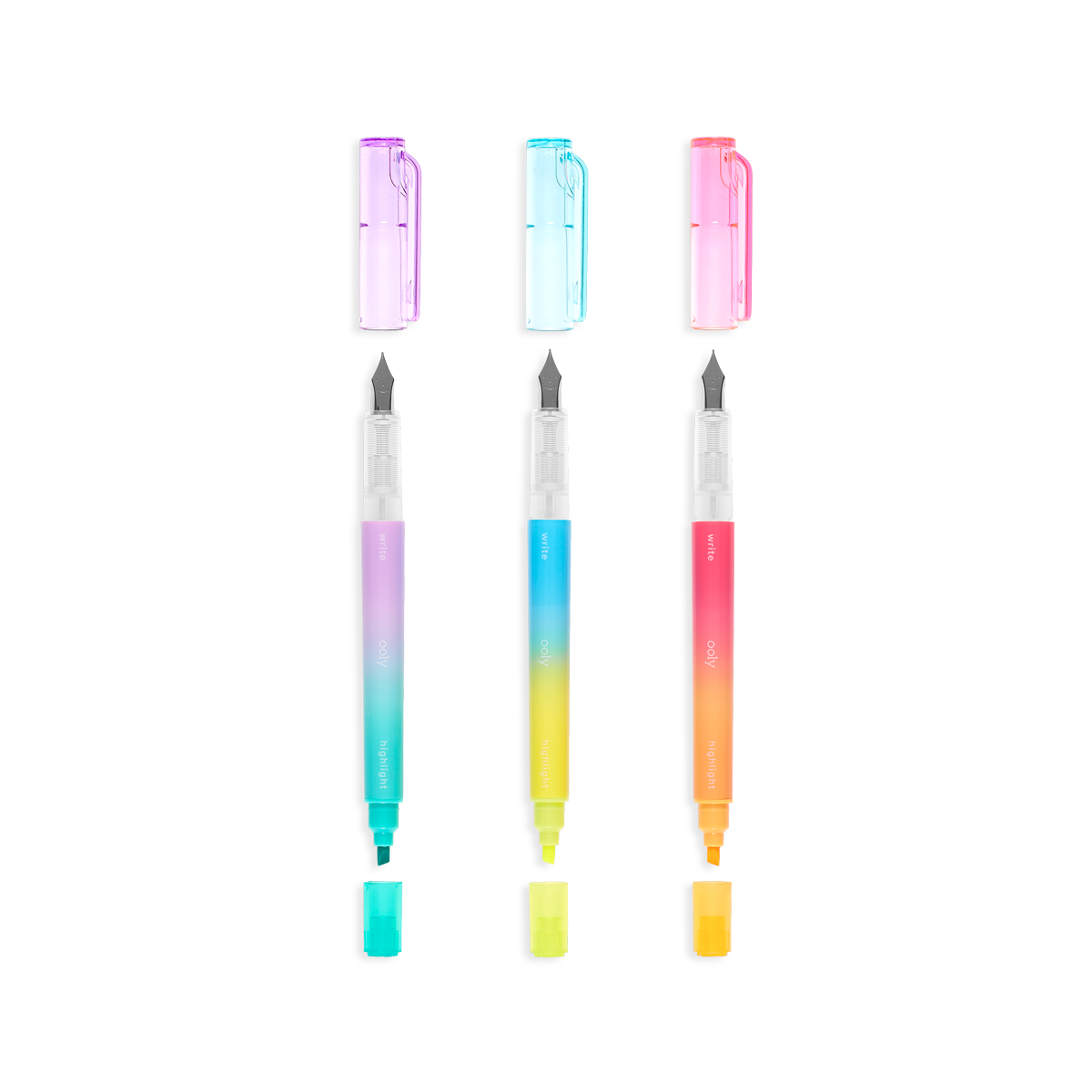 Writer's Duo 2 in 1 Fountain Pens + Highlighters without packaging