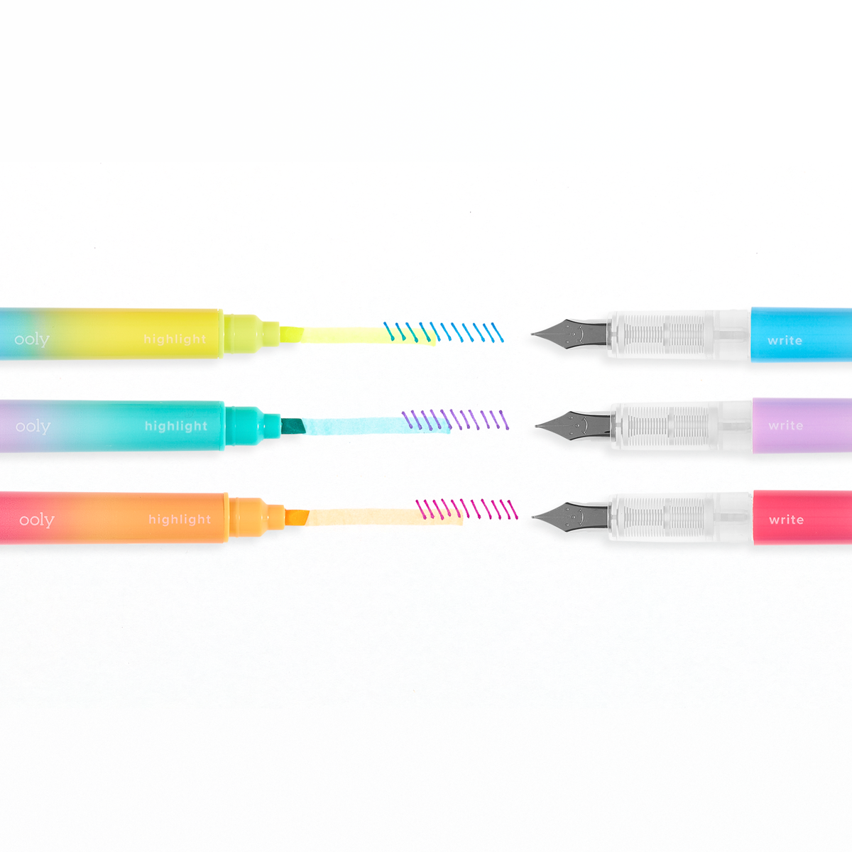 Writer's Duo 2 in 1 Fountain Pens + Highlighters in use