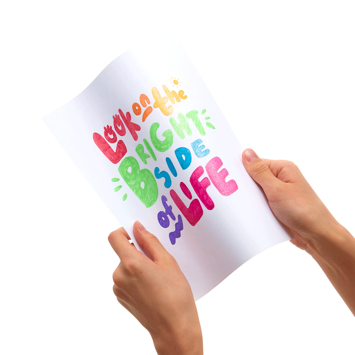 gif of hands bending yummy yummy gel pens artwork to show the shine