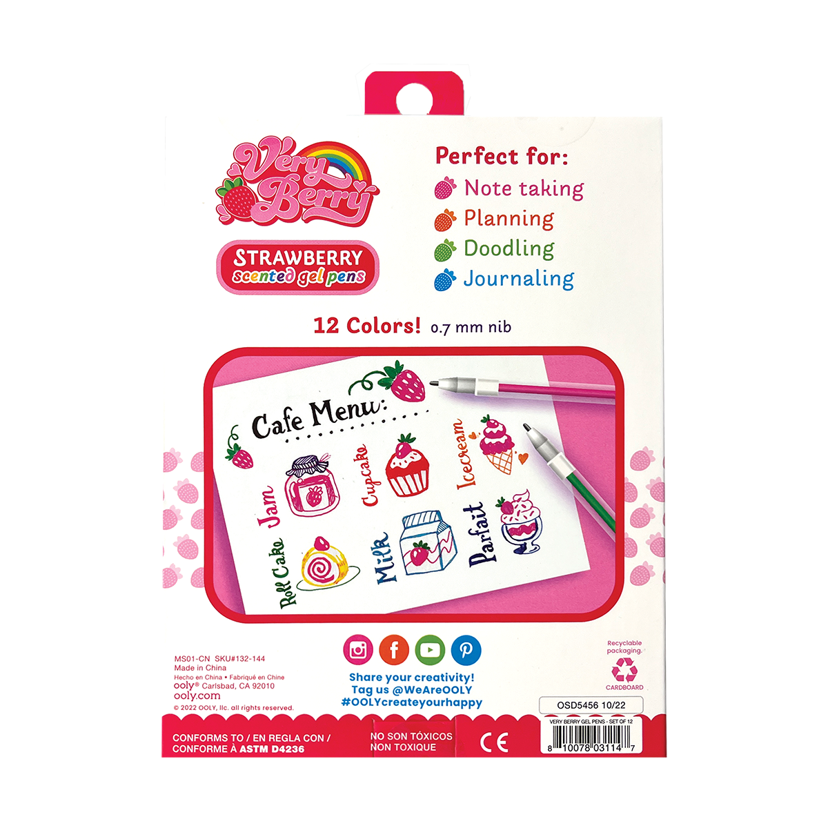 Very Berry Strawberry Scented Gel Pens – Happy Up Inc Toys & Games