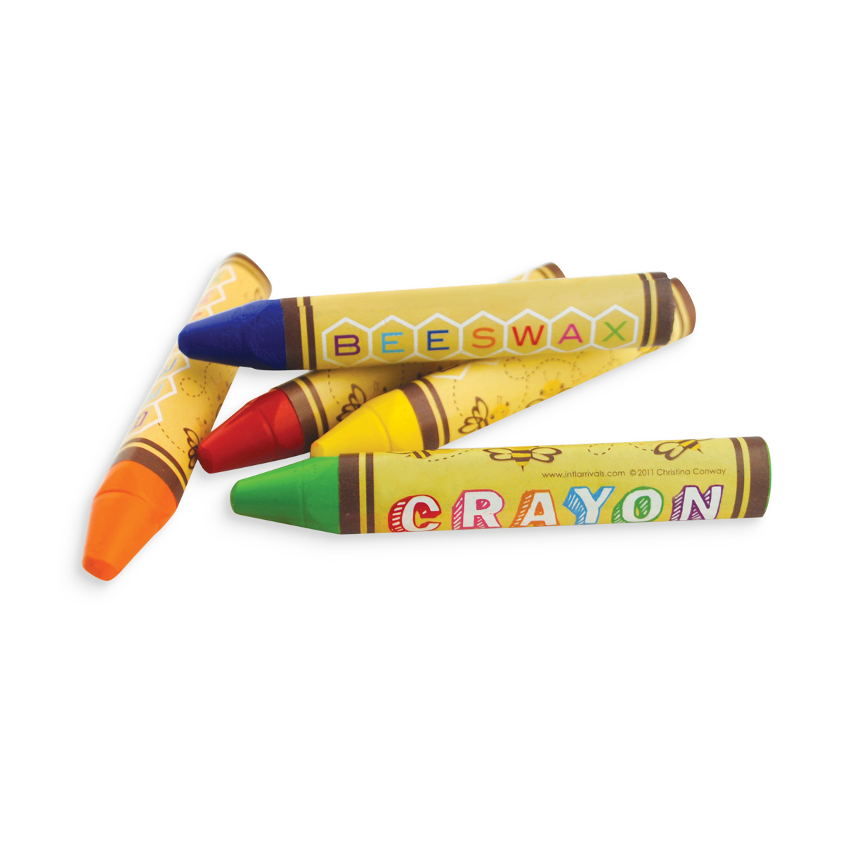 4 Brilliant Bee Crayons in a small stack