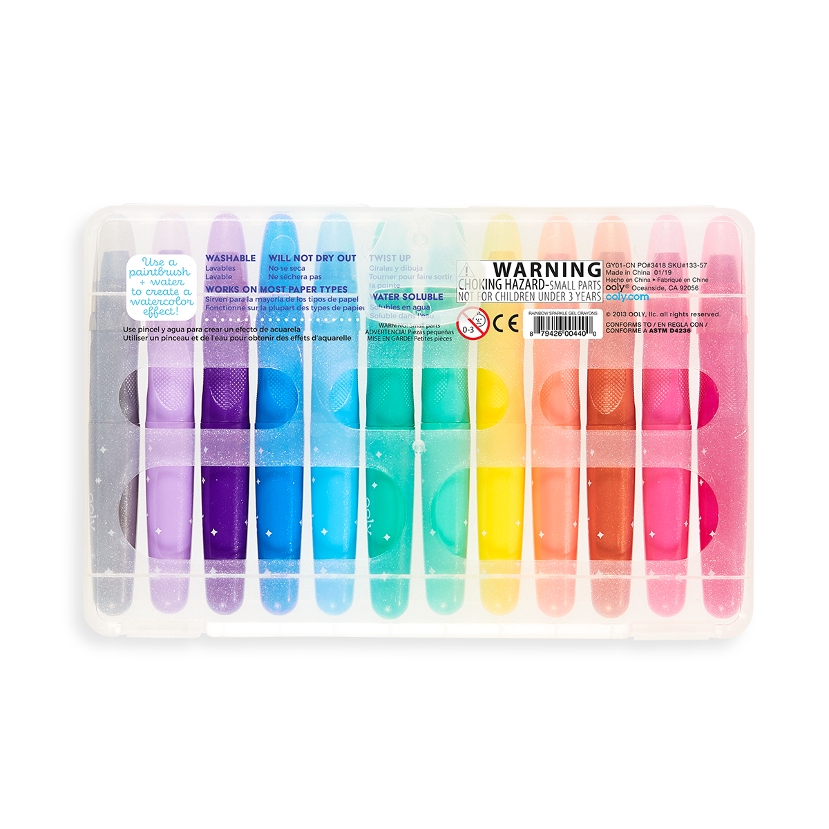 ooly Rainbow Sparkle Metallic Watercolor Gel Crayons 12pc Set — The Village  Toy Shop