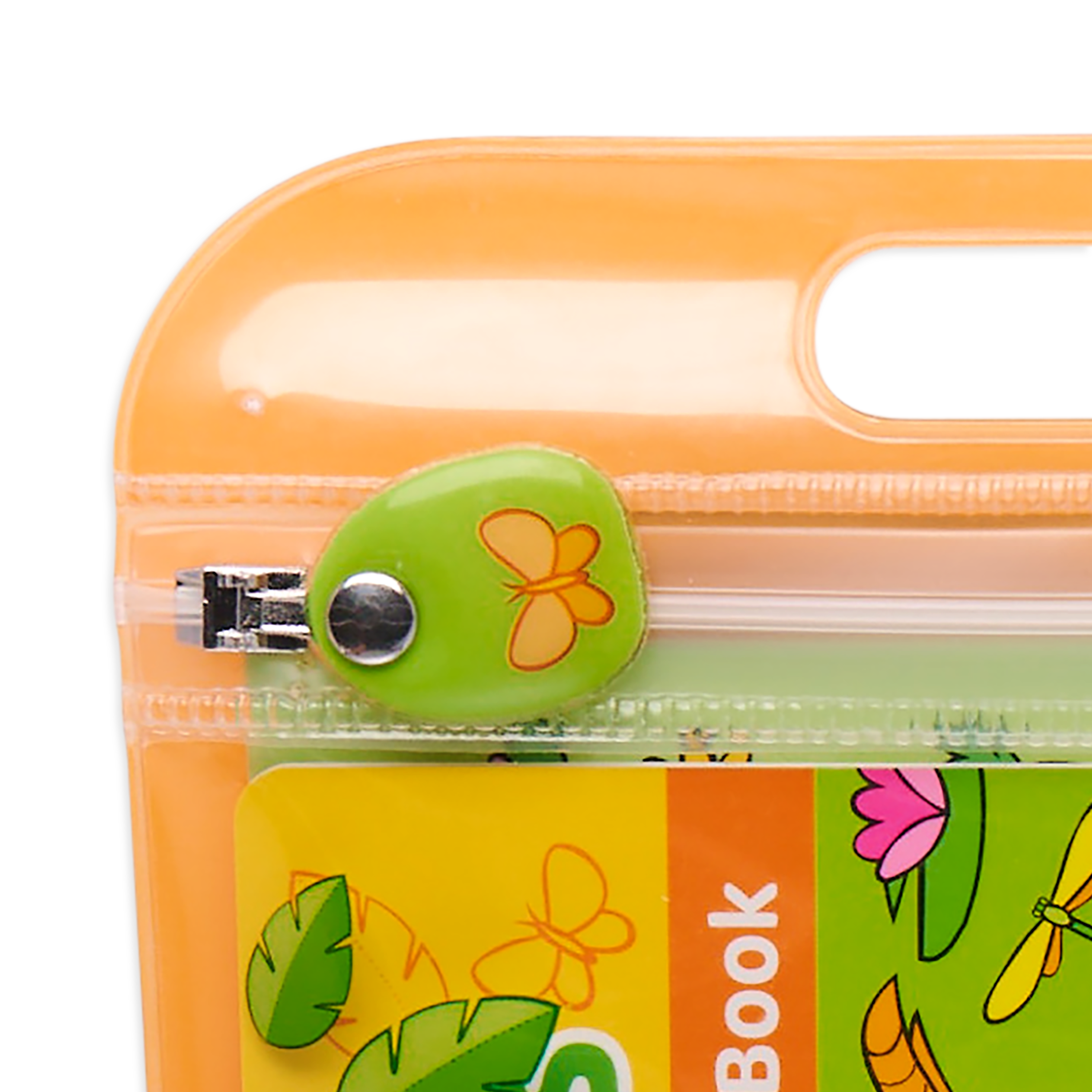 OOLY Mini Traveler Coloring and Activity Kit - Jungle Friends close view of zipper closure