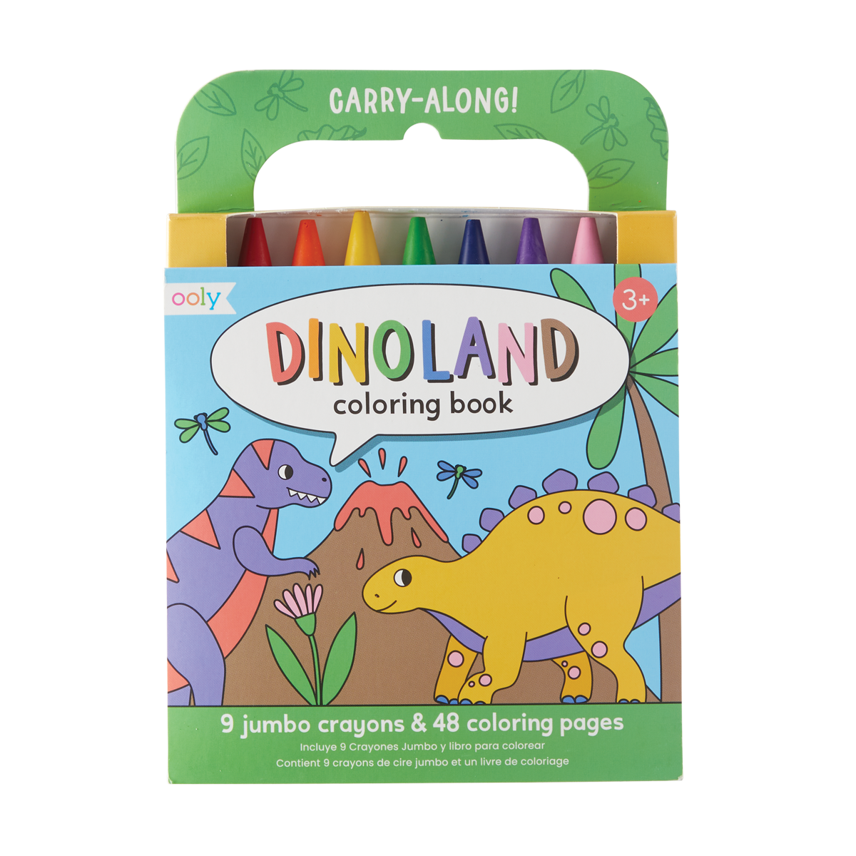 OOLY view of Carry Along Coloring Book Set - Dinoland in packaging