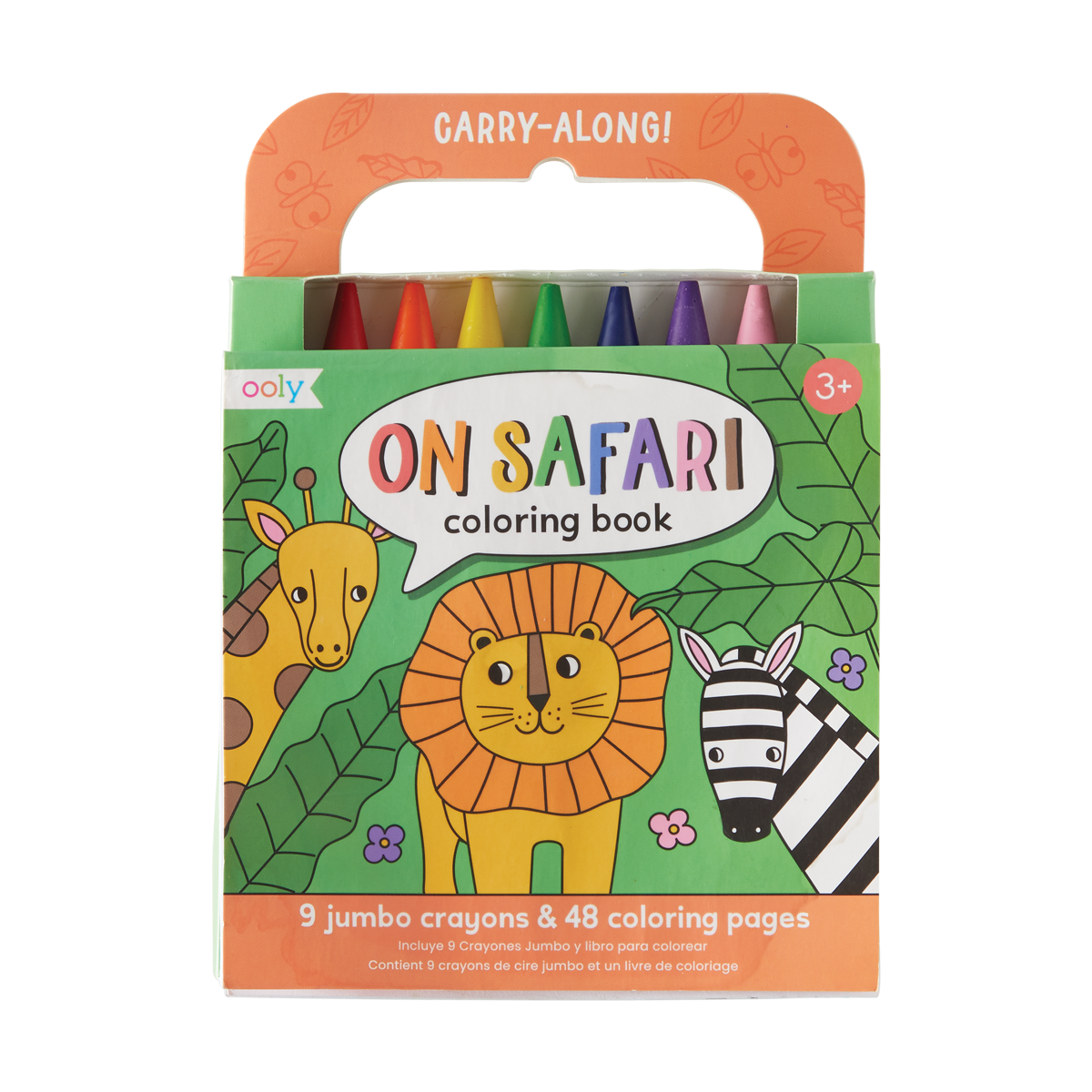 OOLY view of Carry Along Coloring Book Set - On Safari in packaging