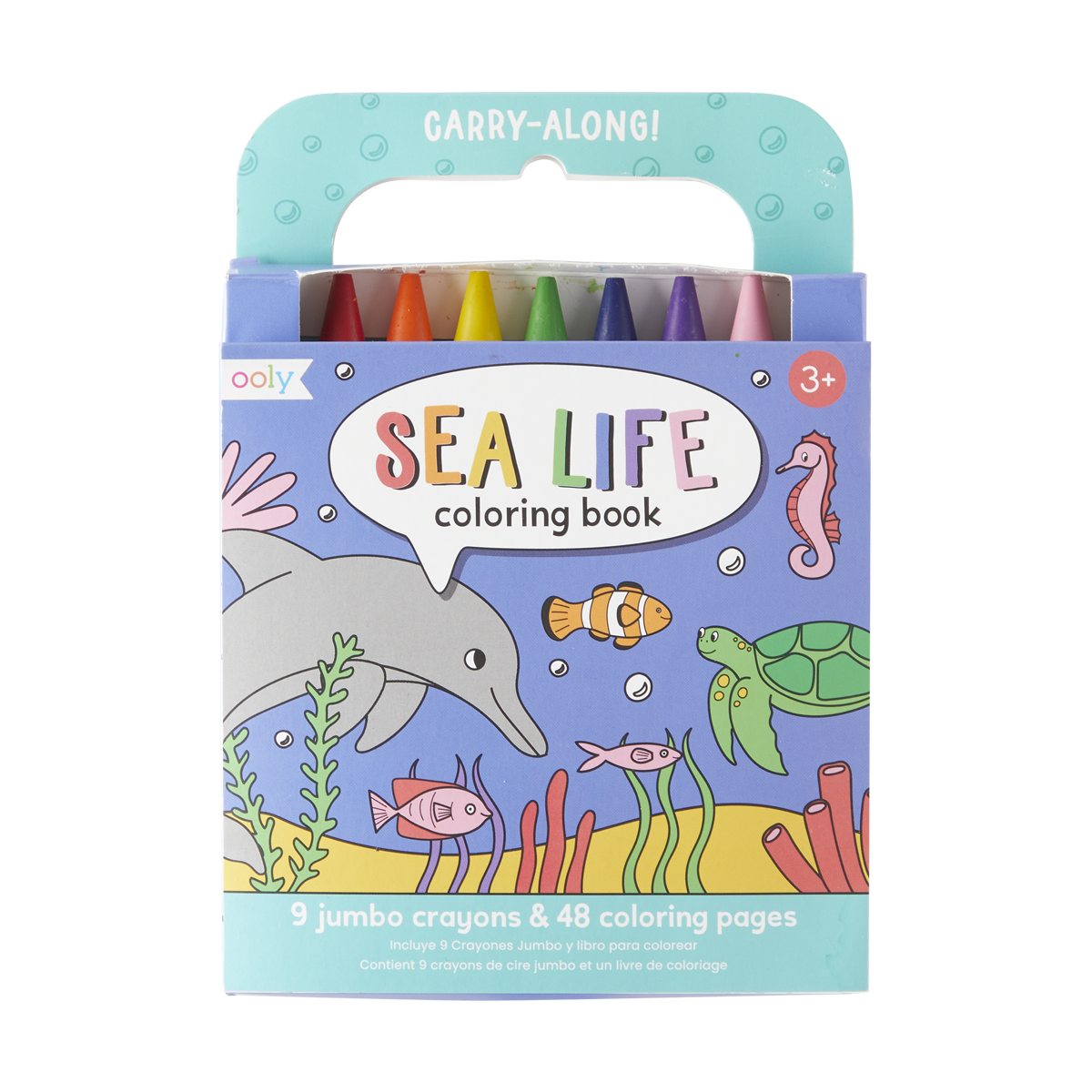 Carry Along Coloring Book Crayon Set Sea Life Set 9 Crayons