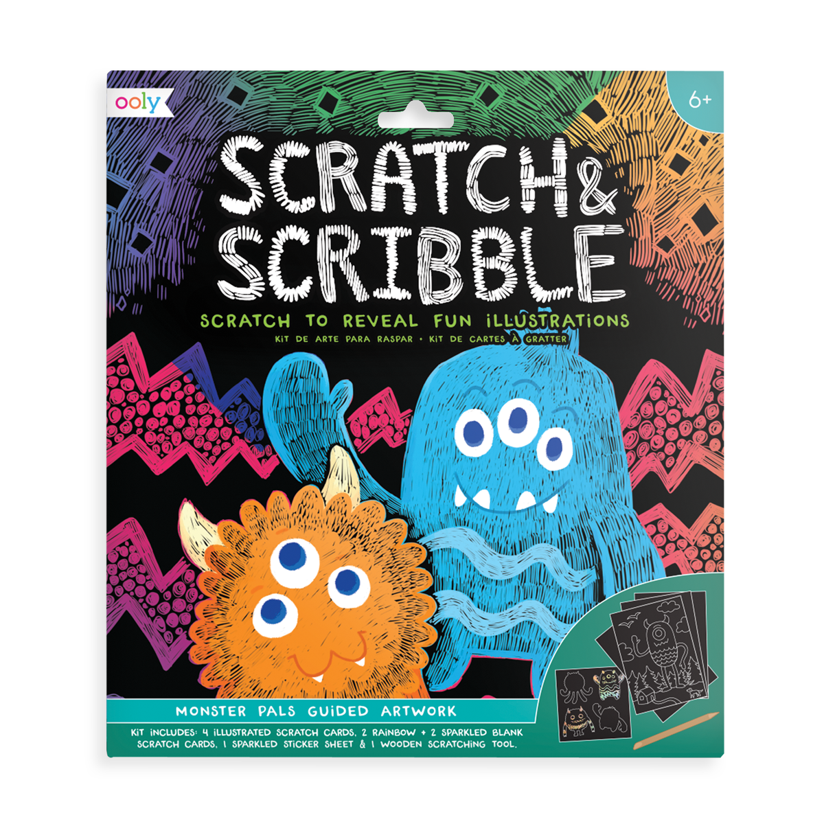 Monster Pals Scratch and Scribble scratch art kit