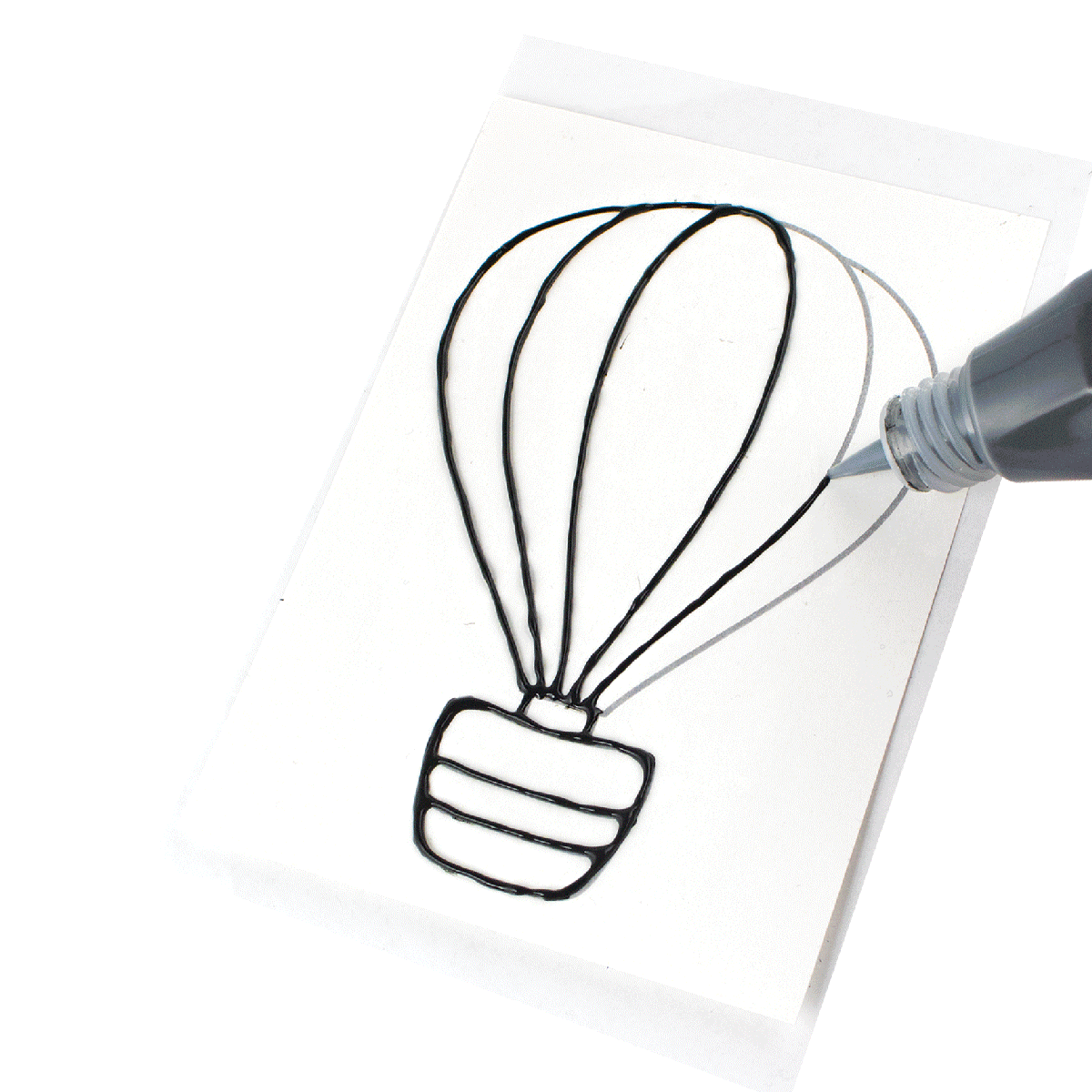 Animation of making hot air balloon with Creatibles Cling Art Kit