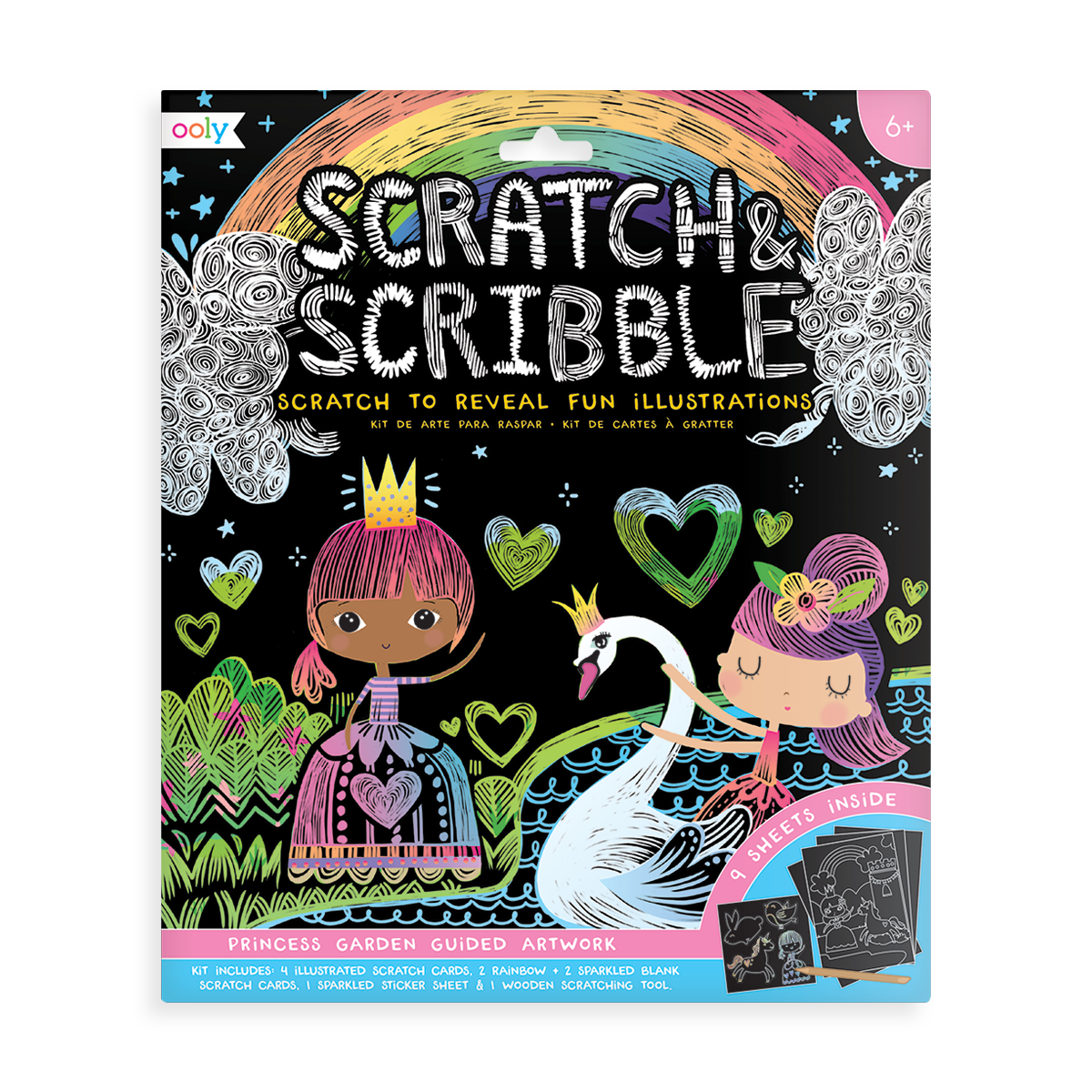 Princess Garden Scratch and Scribble scratch art kit