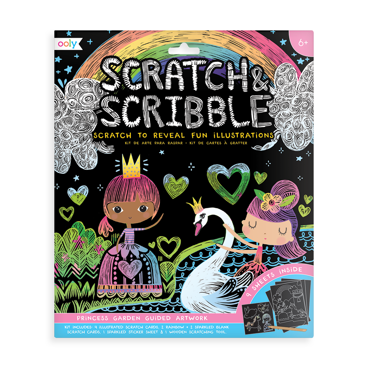 ooly mini scratch & scribble art kit: monster trucks - Little