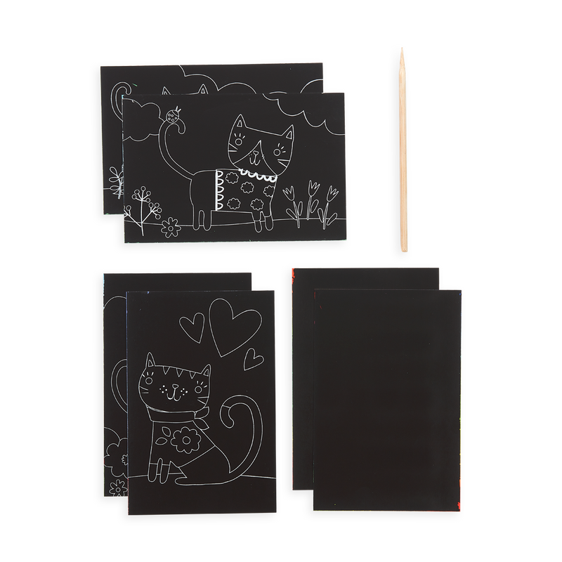 Cutie Cats Scratch and Scribble Mini Scratch Art Kit - OOLY