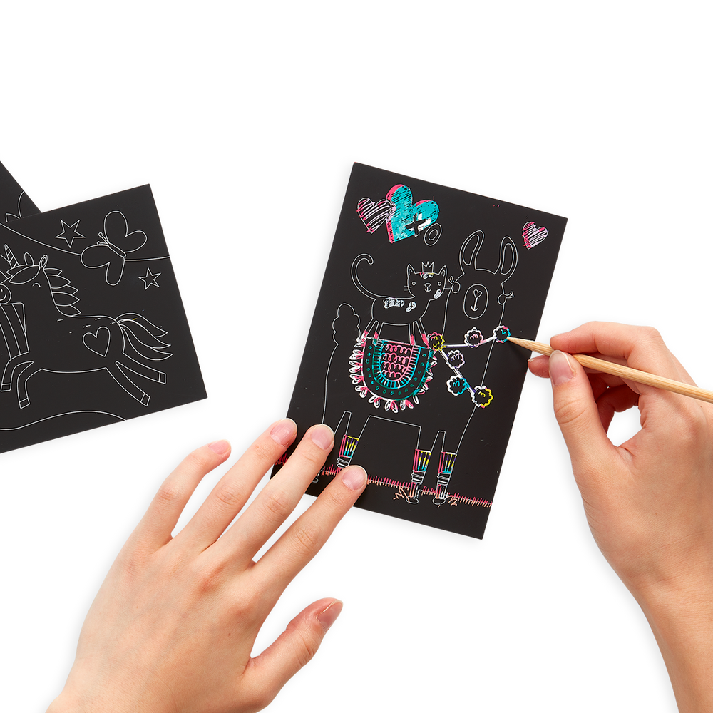 Funtastic Friends Scratch and Scribble Mini Scratch Art Kit - OOLY