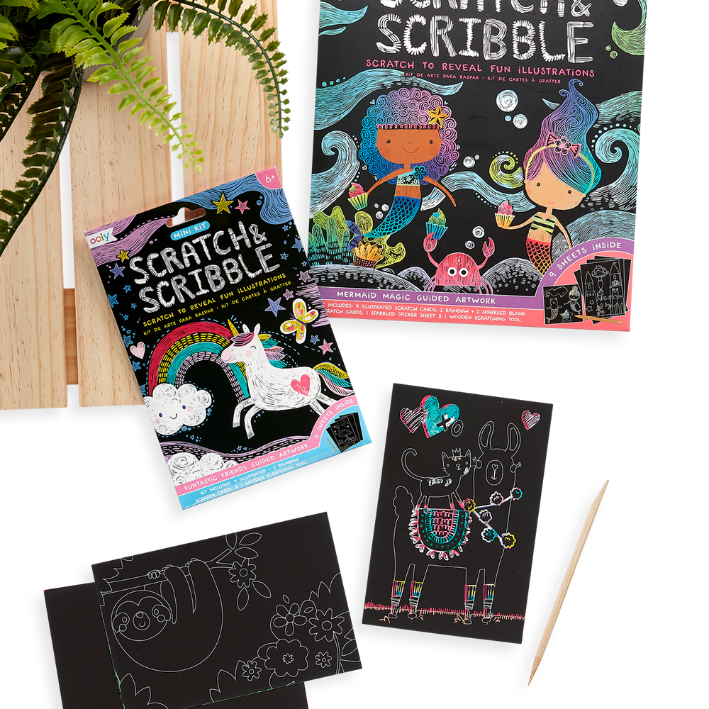Funtastic Friends Scratch and Scribble Mini Scratch Art Kit - OOLY