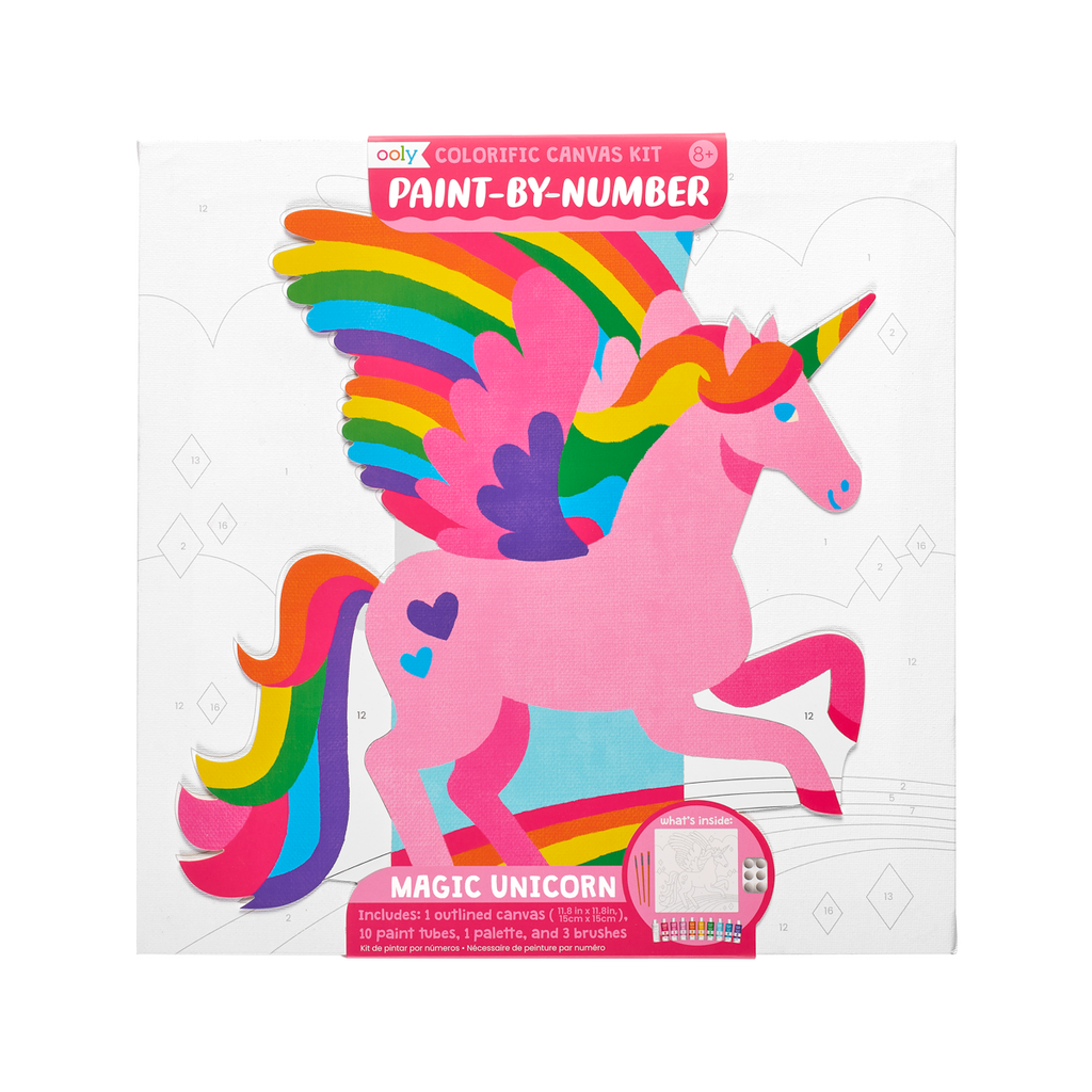 Paint By Number Kit Unicorn 1 Canvas 10 Paints & Brush Age 6+