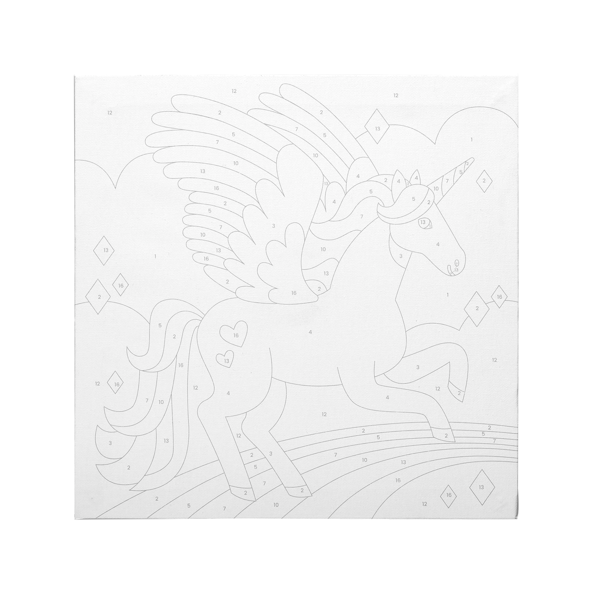 Unicorn 2 Pre Sketched Canvas, Kids Painting, Kids Painting Canvas