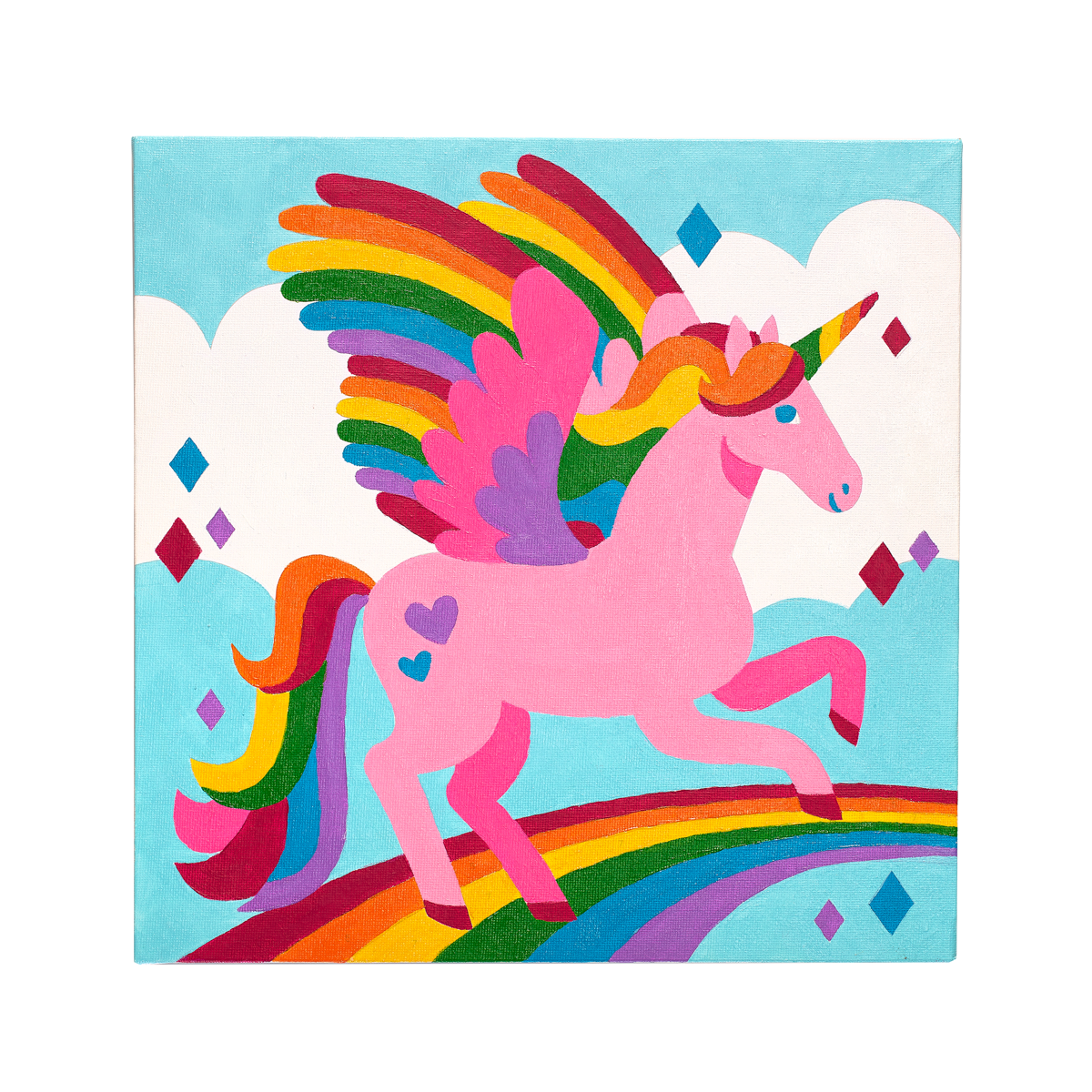 Unicorn Heart Canvas Painting Kids DIY Paint Party Kit-includes