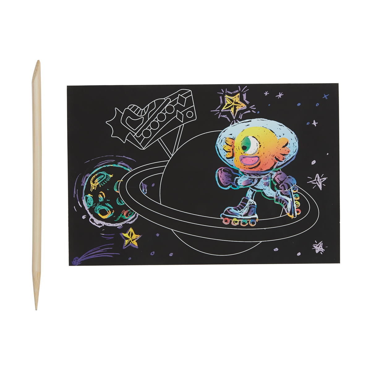 OOLY view of Wacky Universe Mini Scratch and Scribble Art Kit in use