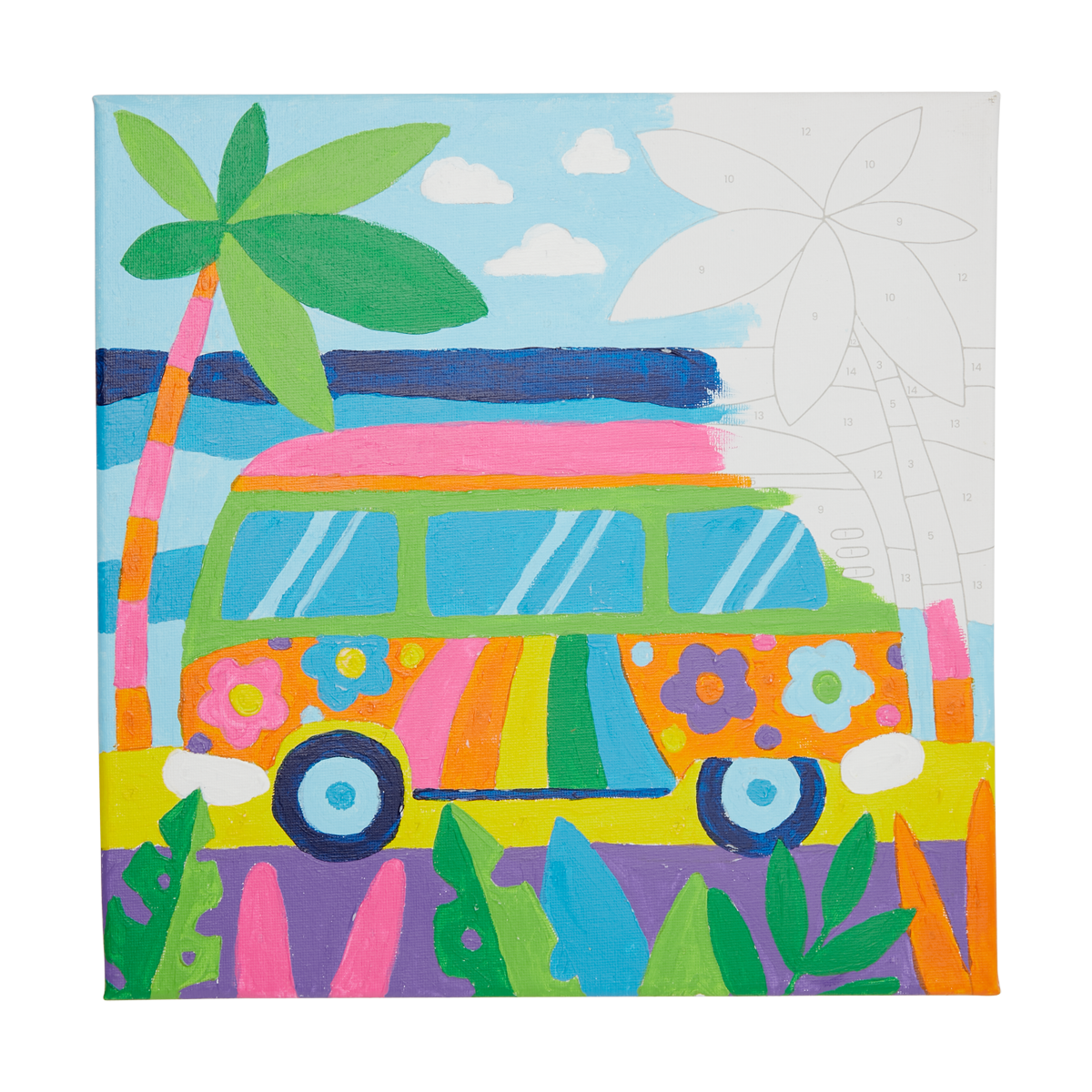 OOLY view of Colorific Canvas Paint By Number Kit - Van Vibes in use