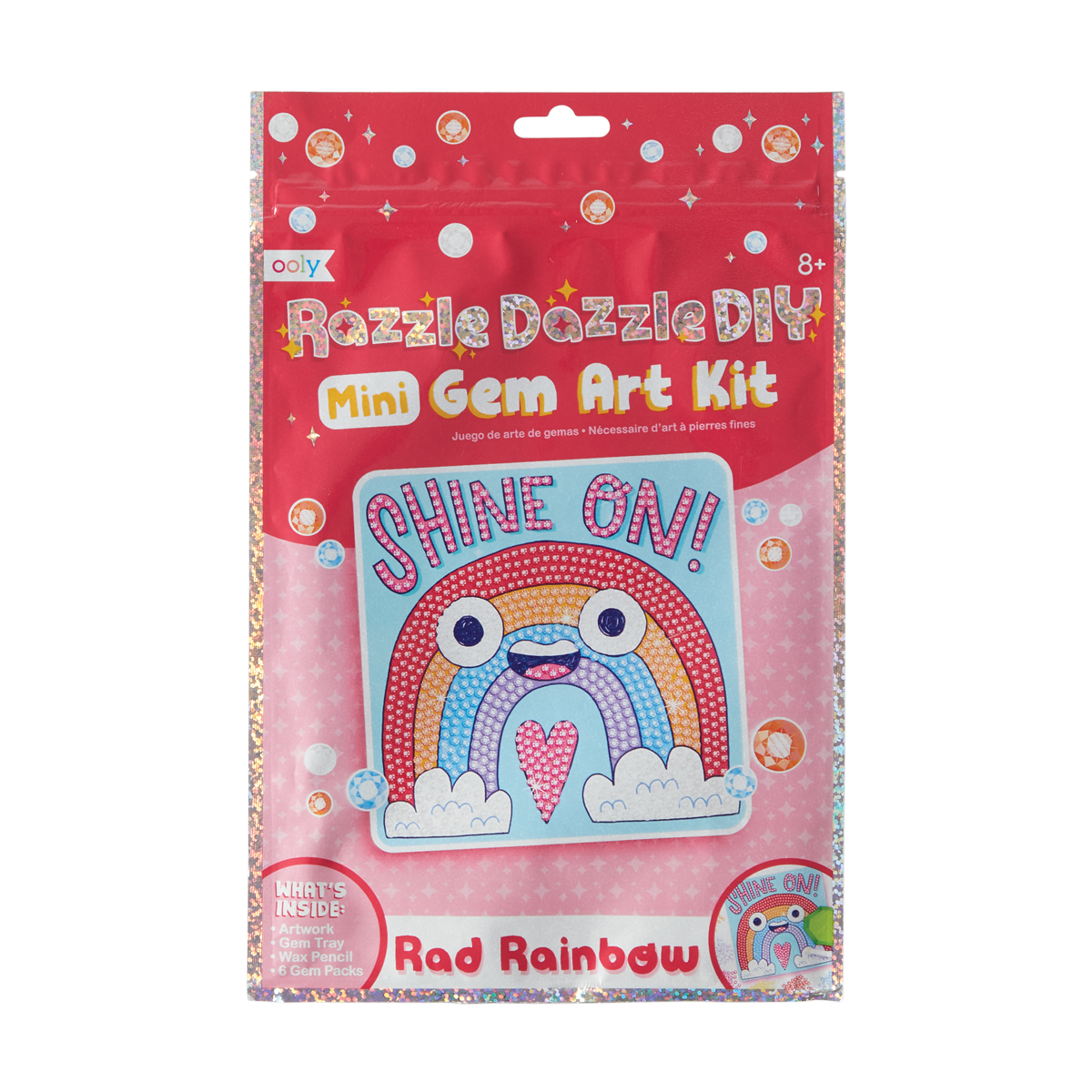 OOLY front view of Razzle Dazzle DIY Gem Art Kit - Rad Rainbow in package