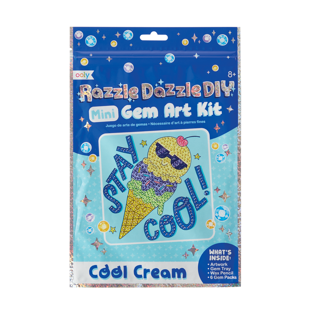 OOLY front view of Razzle Dazzle DIY Gem Art Kit - Cool Cream