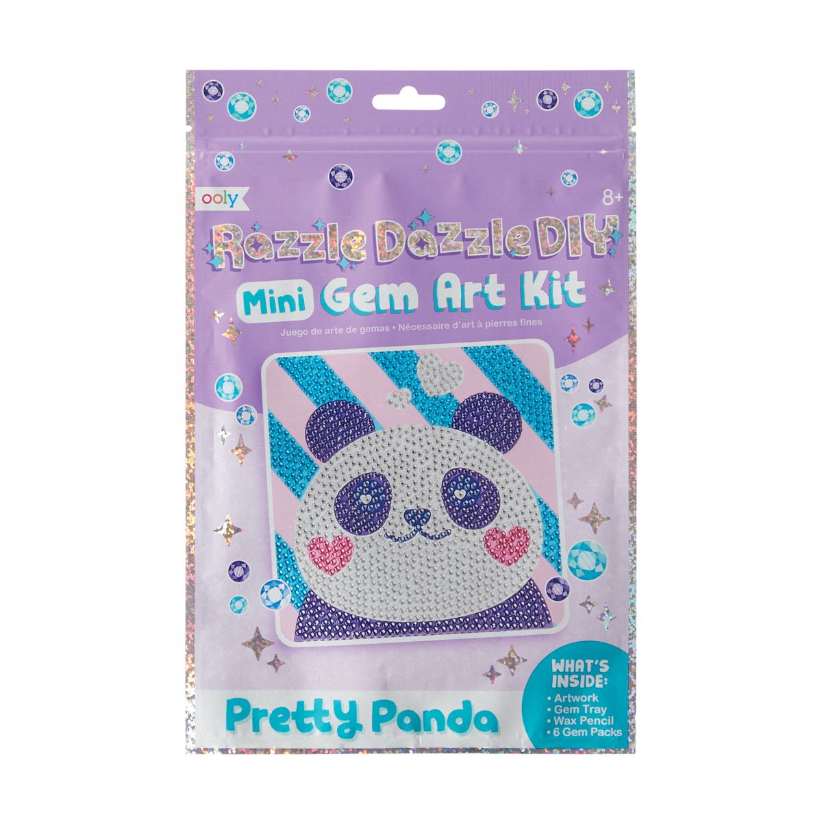 OOLY front view of Razzle Dazzle DIY Gem Art Kit - Pretty Panda in packaging