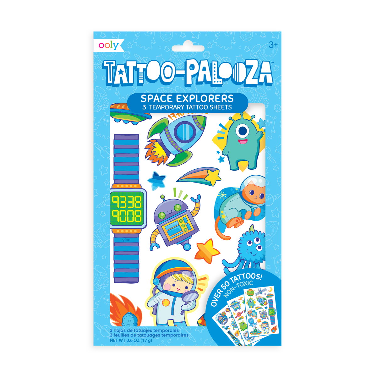 OOLY Tattoo-Palooza Temporary Tattoos - Space Explorers - in package