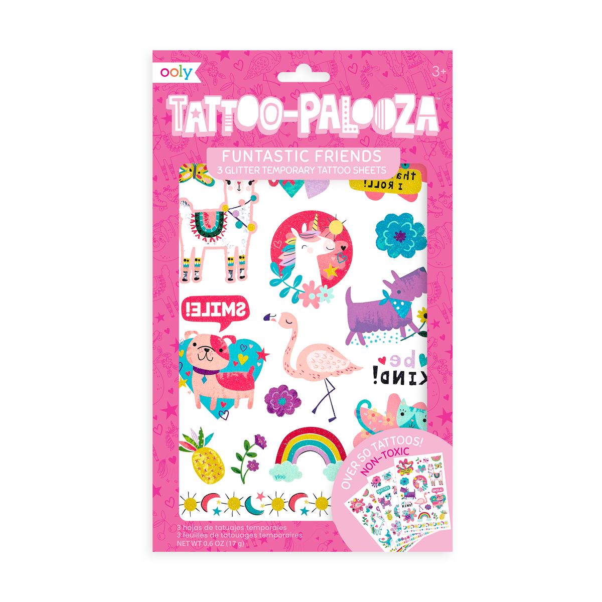 Tattoo-Palooza Temporary Tattoos - Funtastic Friends - in packaging
