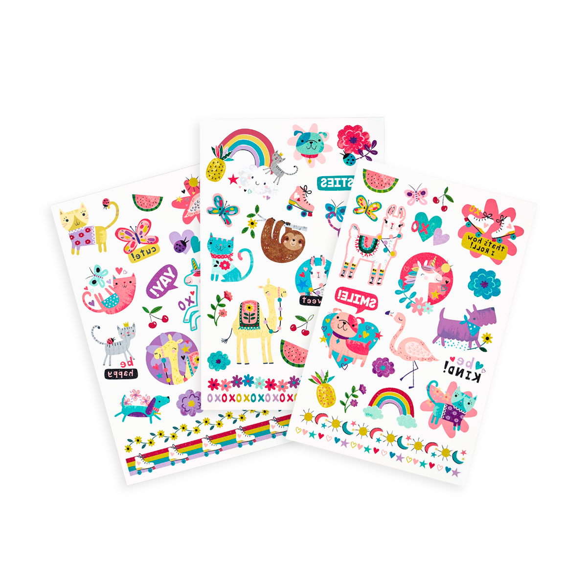 OOLY Tattoo-Palooza Temporary Tattoos - Funtastic Friends - 3 Sheets displayed